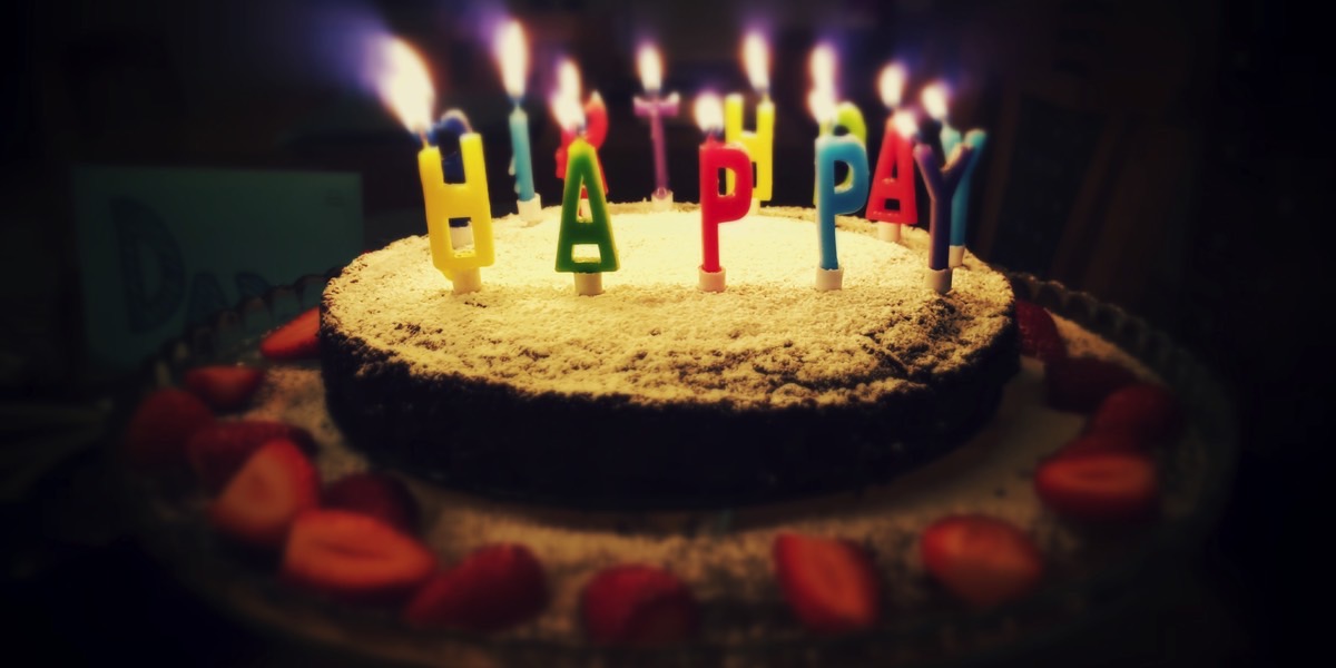 Birthday cake with Happy birthday candles